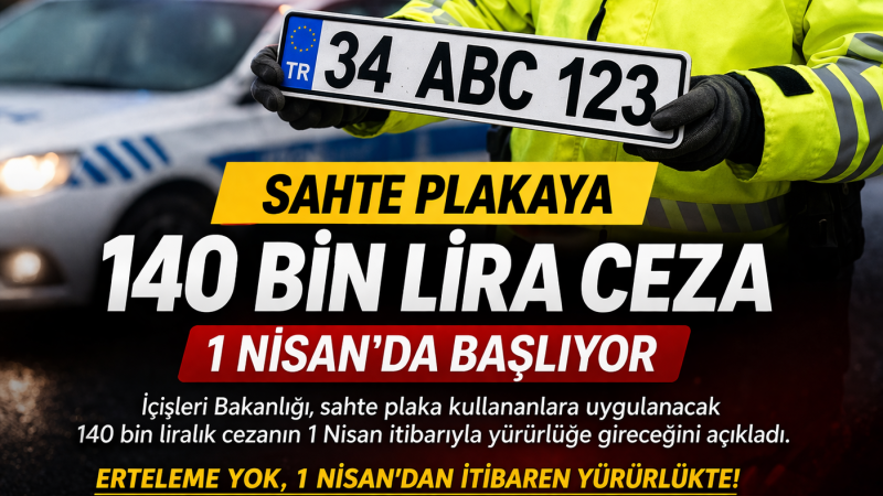 Sahte plakaya 140 bin lira ceza 1 Nisan’da başlıyor
